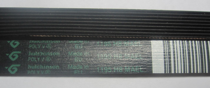 Ремень  L-1195 H8 MAEL (HUTCHINSON) черный (MERLONI - 089652) WA734_A